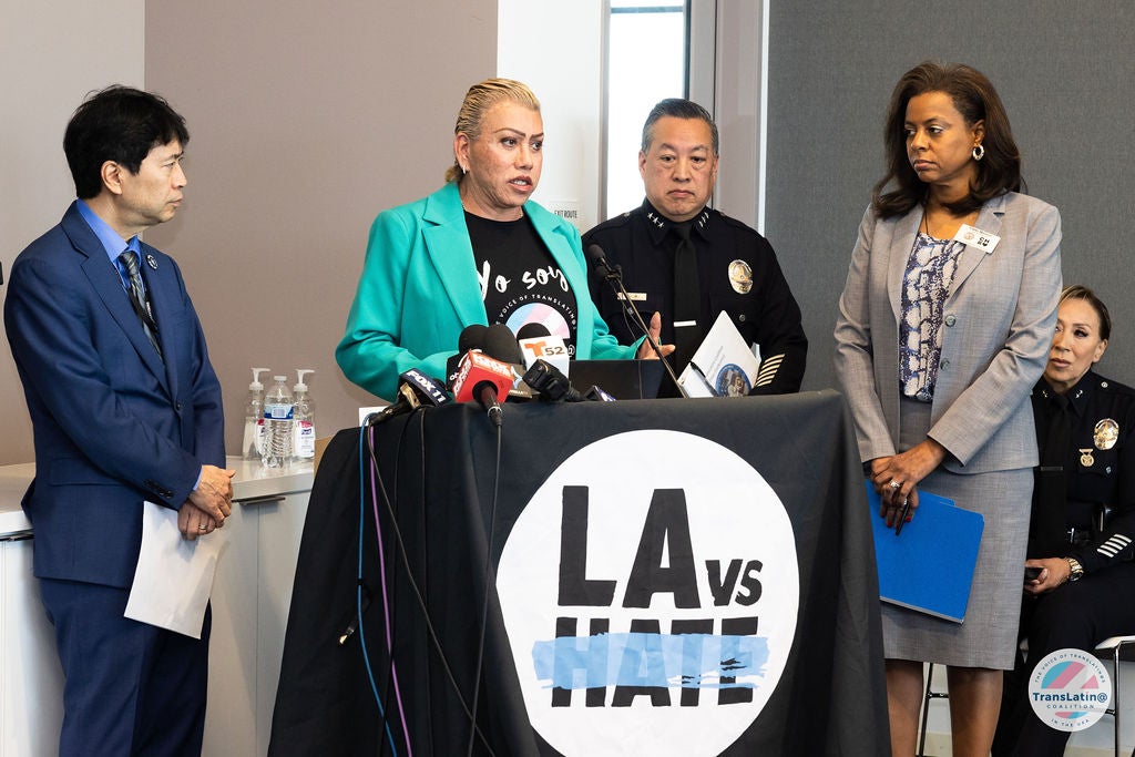 LA County on Human Relations and The TransLatin@ Coalition Press Conference Condemning Bomb Threats and Hate Mail received.