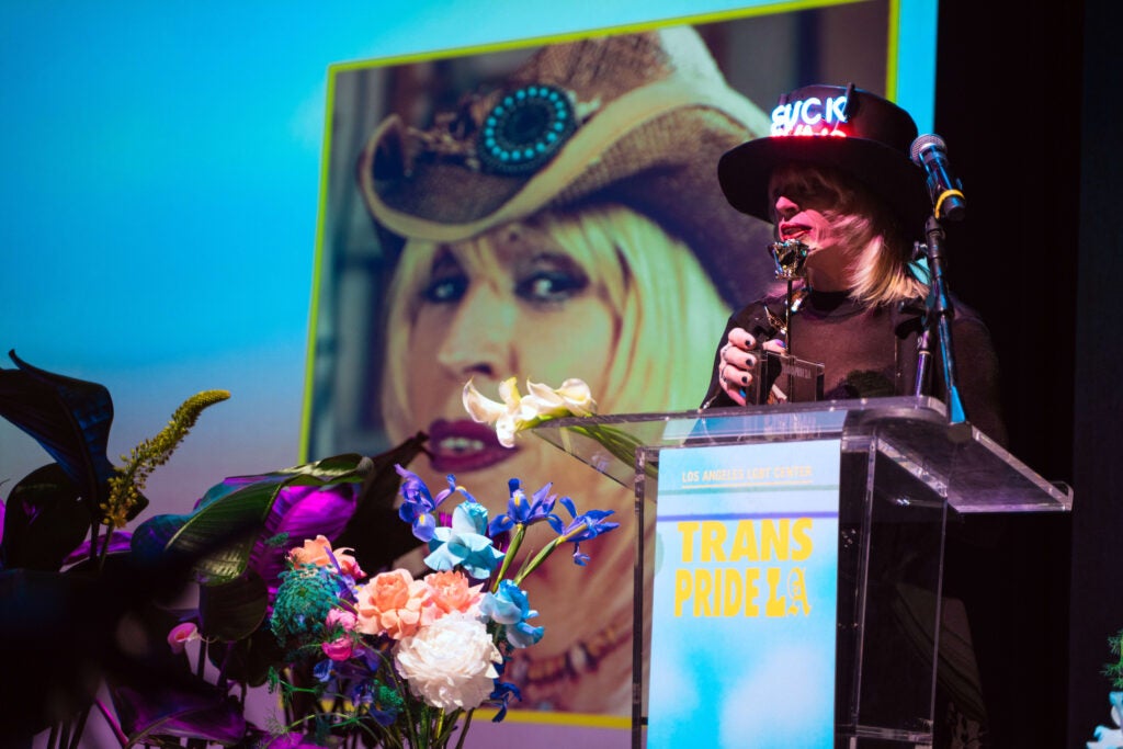 Roxy Rose on stage at Trans Pride LA 2025