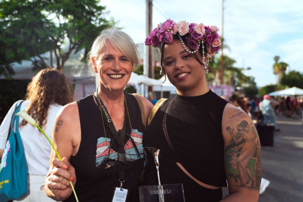 Gina Bigham and Tourmaline at Trans Pride LA 2025