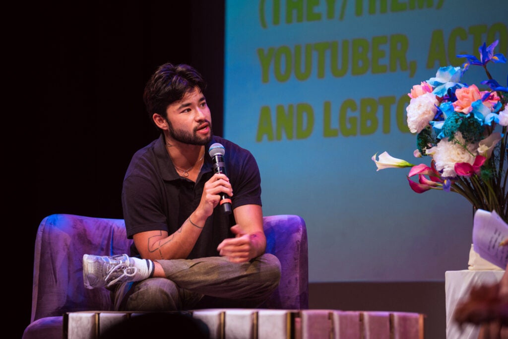 Chella Man on stage at Trans Pride LA 2025